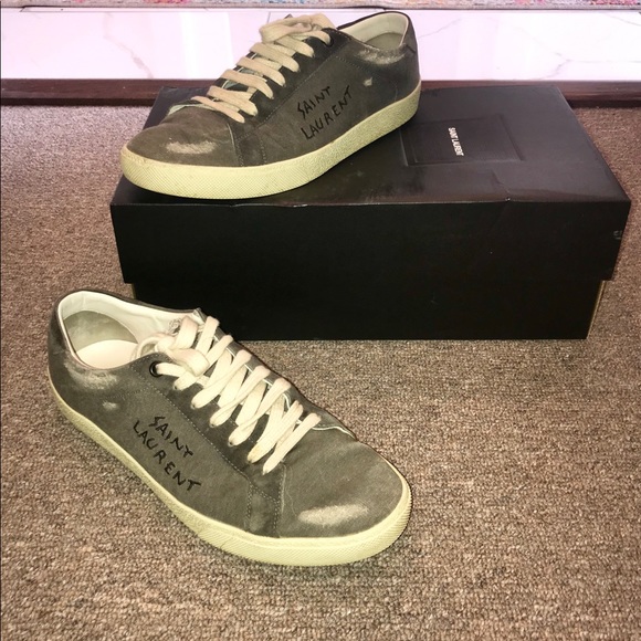 Saint Laurent Grey SL/06 Court Classic Sneakers - Picture 3 of 8